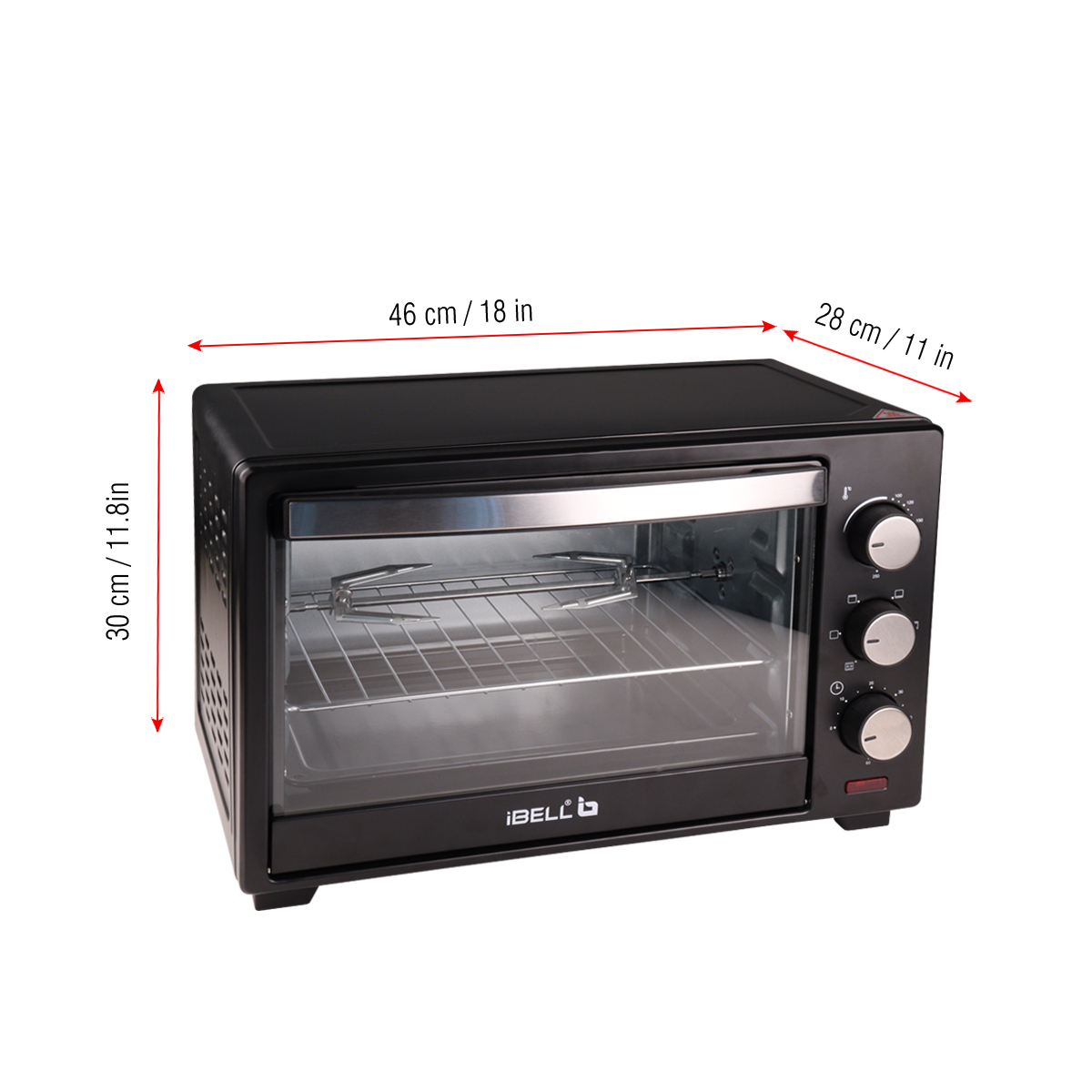Ibell eo25lg 25 litre electric oven toaster grill with rotisserie