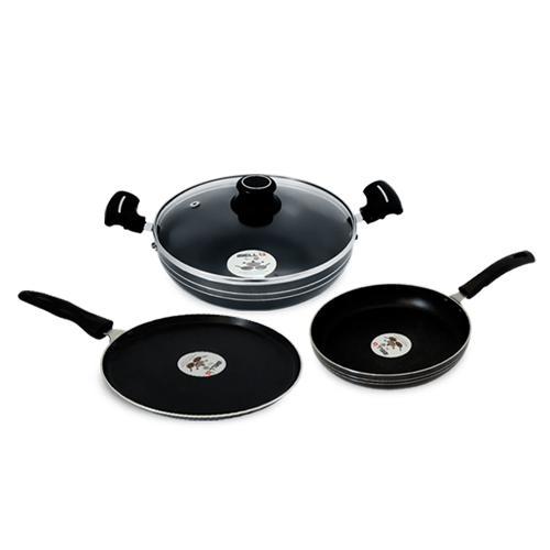 Ibell non stick cookware set combo fkt2325 4 pieces tawa fry pan kadai
