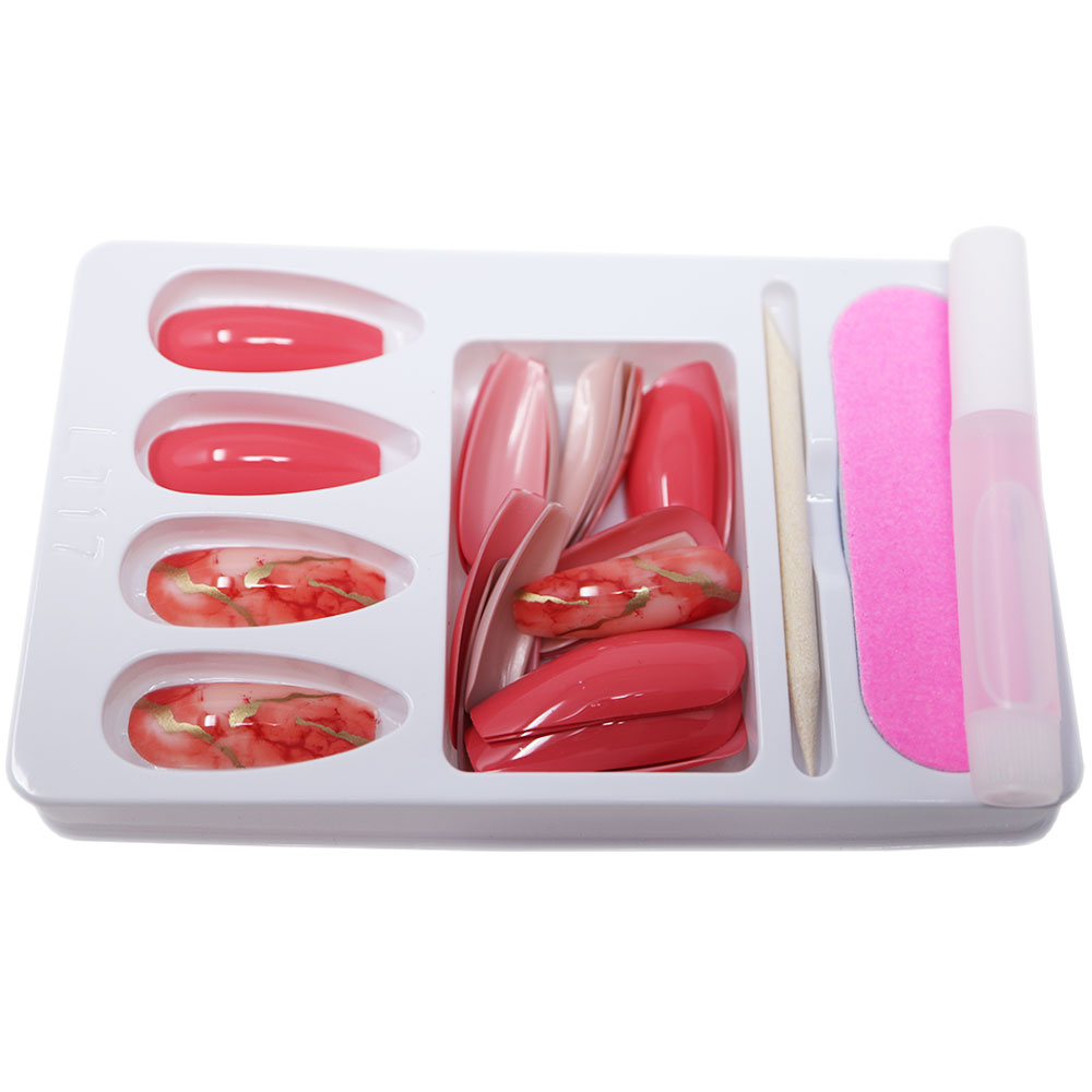 Ibett Nails Press On Fake Nails 5 Reusable Nail Tips Glue Included