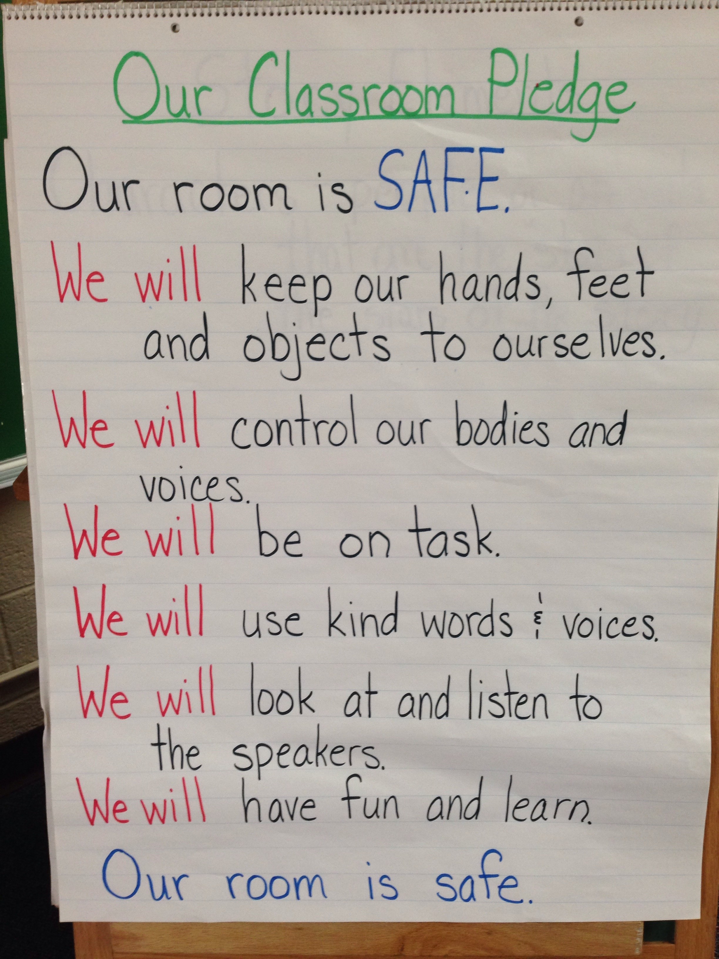 Classroom pledge Mrs. Fowler's Classroom