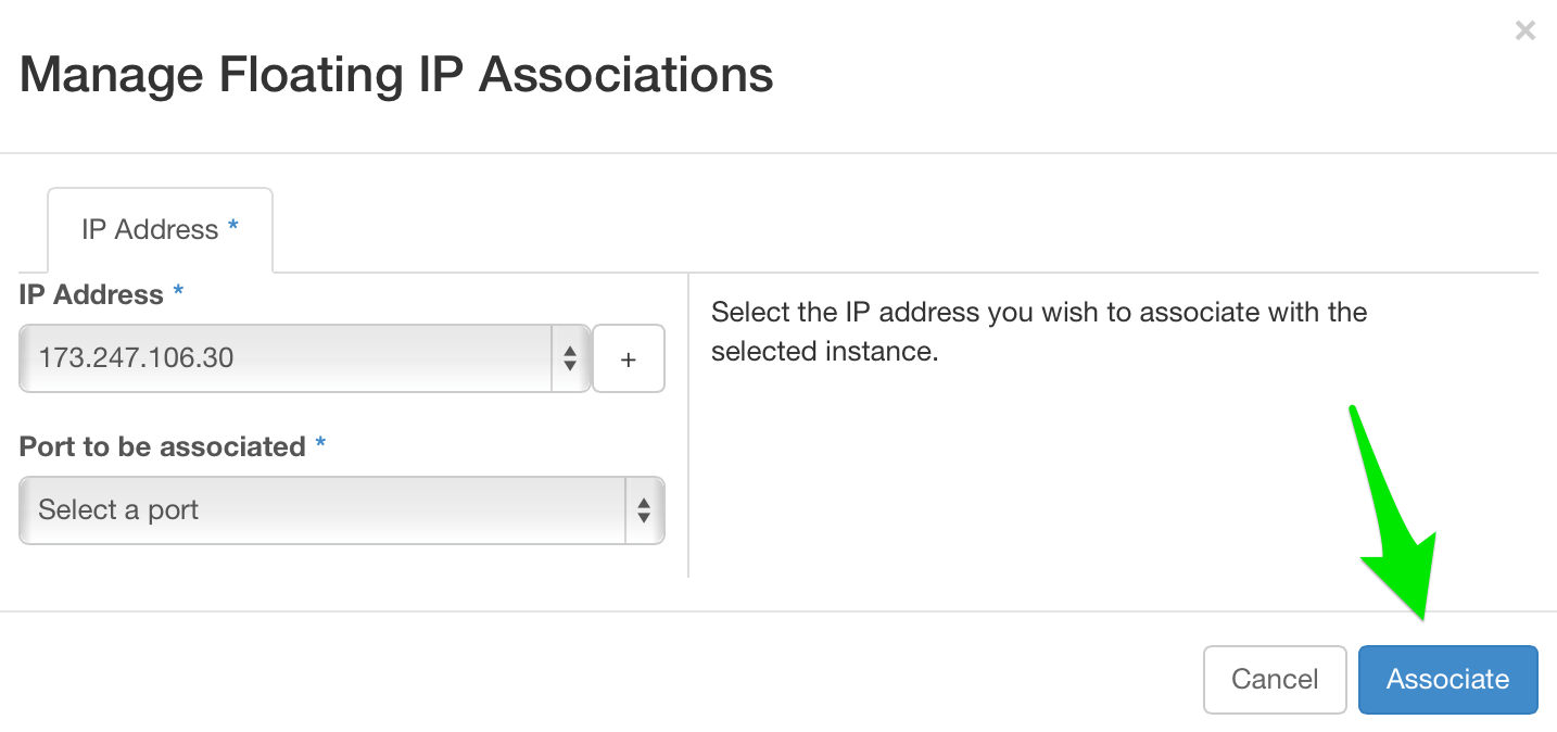 Allocating and Attaching a Public (Floating) IP to an Instance