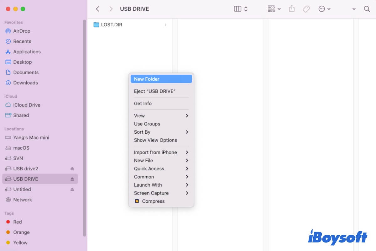 Fixed Unable to Create New Folders on External Drive on Mac
