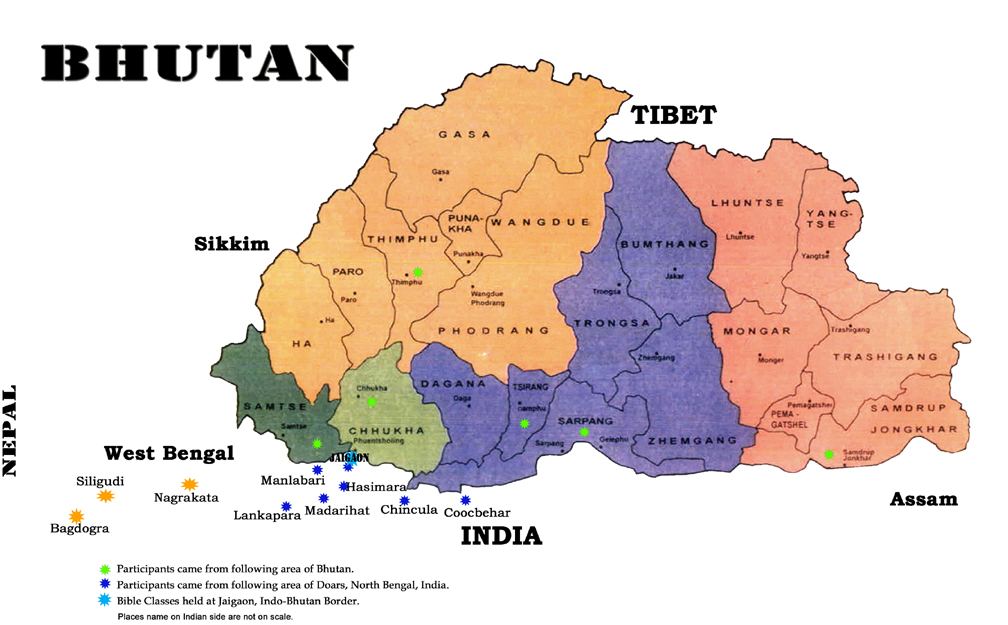 Bhutan Map Detailed Map of Kingdom of Bhutan