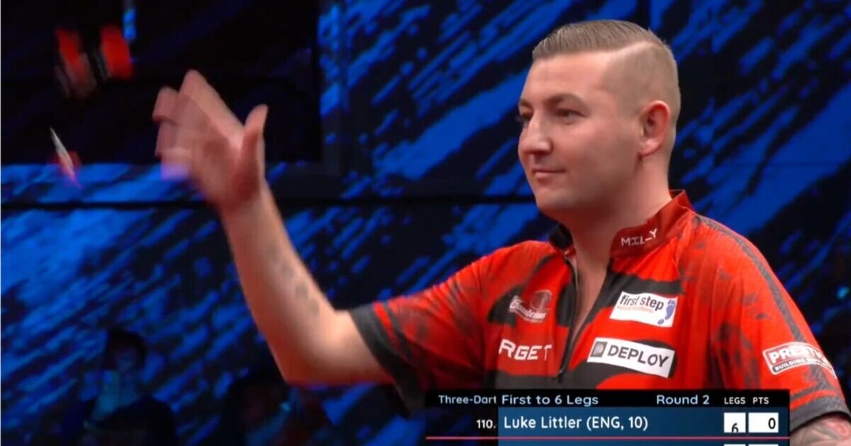 Luke Littler's rival chucks darts on floor as record smashed at Czech