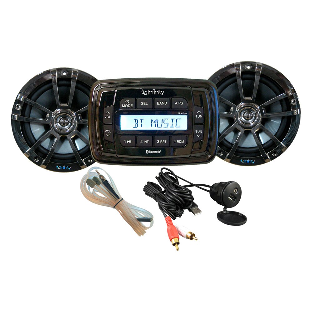 Infinity® Black AM/FM/USB/Bluetooth Stereo Receiver with Four 6.5