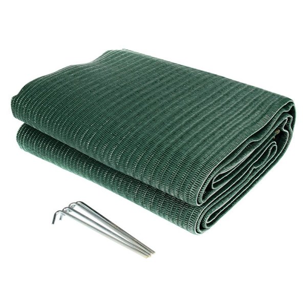 Camco® 42880 9'W x 6'L Green Woven PolyVinyl Reversible Awning Mat