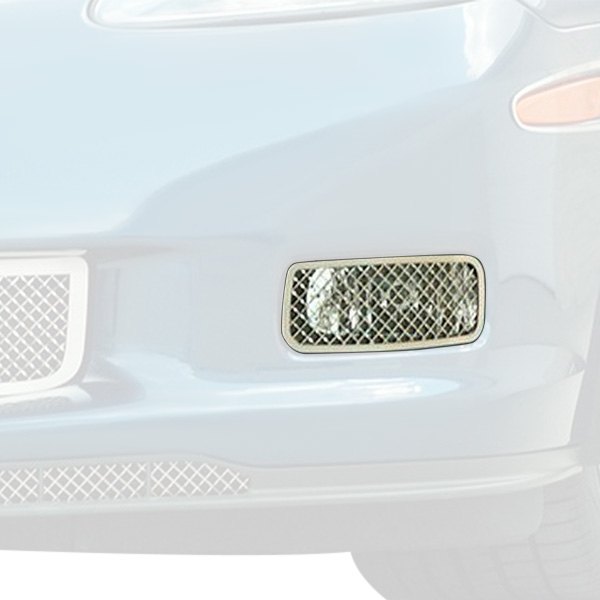 American Car Craft® 042076 Laser Mesh Polished Driving Light Covers