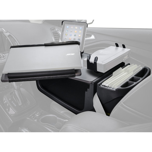AutoExec® 10081 Reach Front Seat Gray Desk with Builtin Power