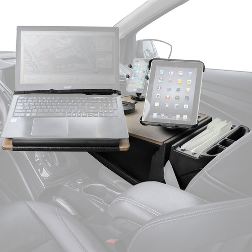 AutoExec® 10268 Reach Front Seat Birch Desk with Builtin Power