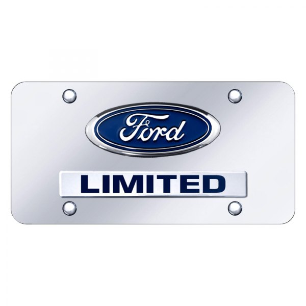 Autogold® D.LTDF.CC Chrome License Plate with 3D Chrome Ford Limited