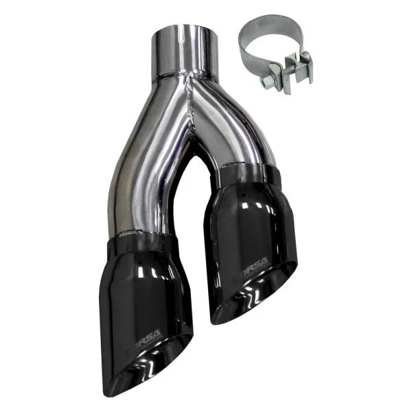 Corsa® 14031BLK ProSeries 304 SS Side Swept Round Angle Cut ClampOn