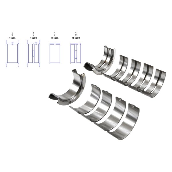 BC240J001 Extra Clearance Crankshaft Main Bearing Set