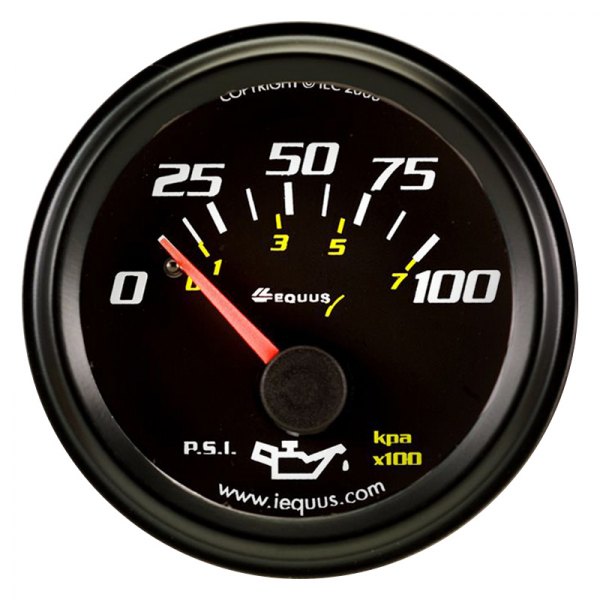Equus® 6234 6000 Series 2" Mechanical Oil Pressure Gauge, 100 PSI