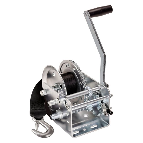 Fulton® 142415 2,600 lbs 2Speed Hand Winch With 20' Strap and w/o Handle Cover