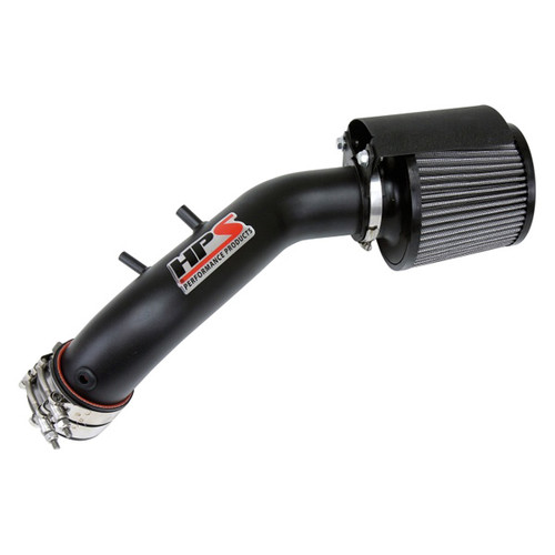 HPS Silicone Hoses® 827122WB Aluminum Wrinkle Black Short Ram Air