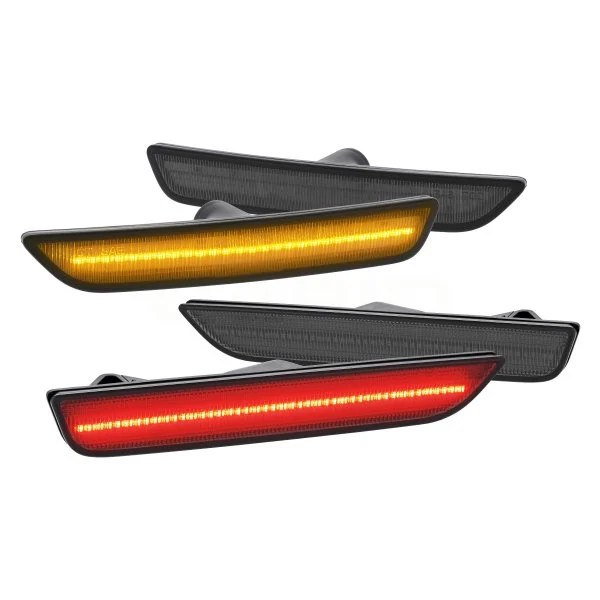 Lumen® Ford Mustang 2013 Black Smoke LED Side Marker Lights