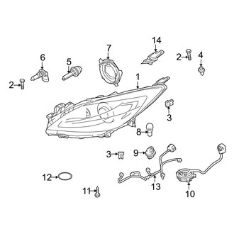 2012 Mazda 3 OEM Headlight Components | CARiD