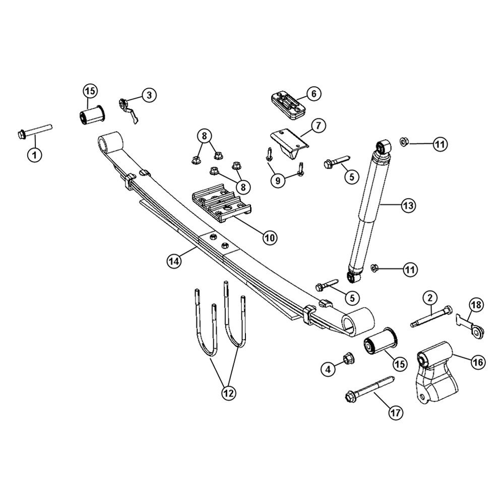 Ram OE 4670449AA Rear Leaf Spring Assembly