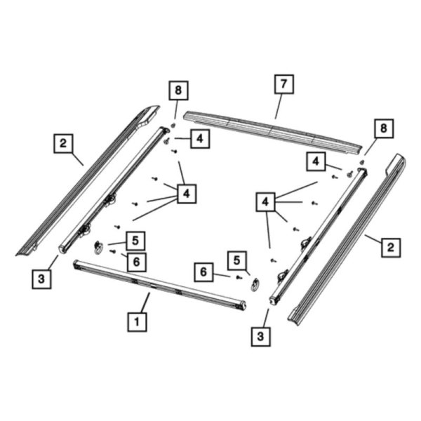Mopar® Jeep Gladiator 2021 Truck Bed Cargo Divider Side Rail Slide