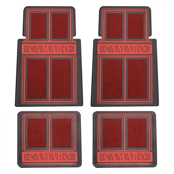 OER® K75002 1st & 2nd Row Red/Black Carpet Floor Mat Set