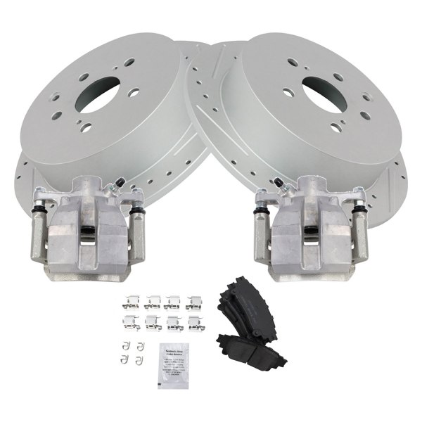 TRQ® BKA21706 Performance Ceramic Rear Brake Kit with Calipers