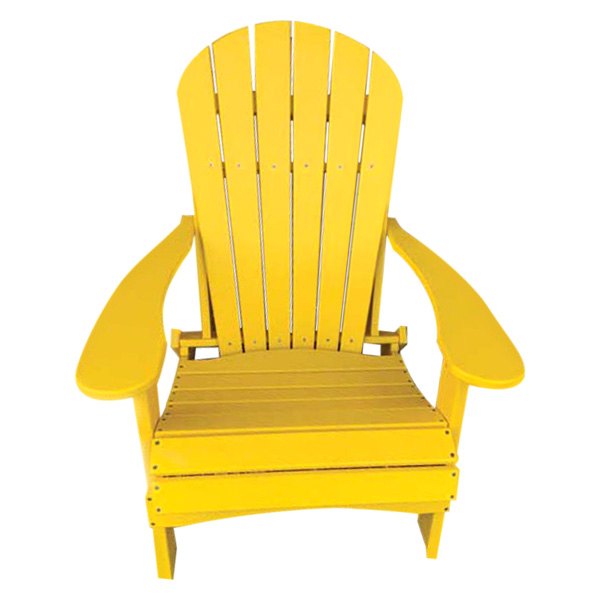 GCD® ACFYLW Yellow Plastic Folding Adirondack Chair