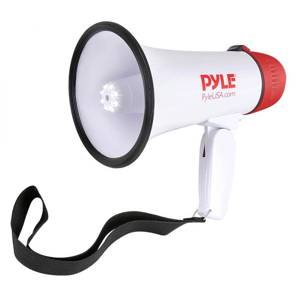 Pyle® PMP37LED 30 W White Mini Compact Megaphone Bullhorn with Siren