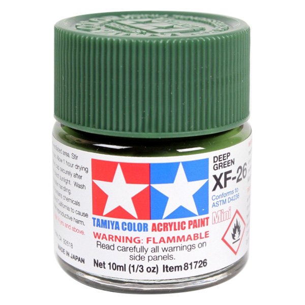 Tamiya® TAM81726 Flat Acrylic Mini XF26 Deep Green Paint