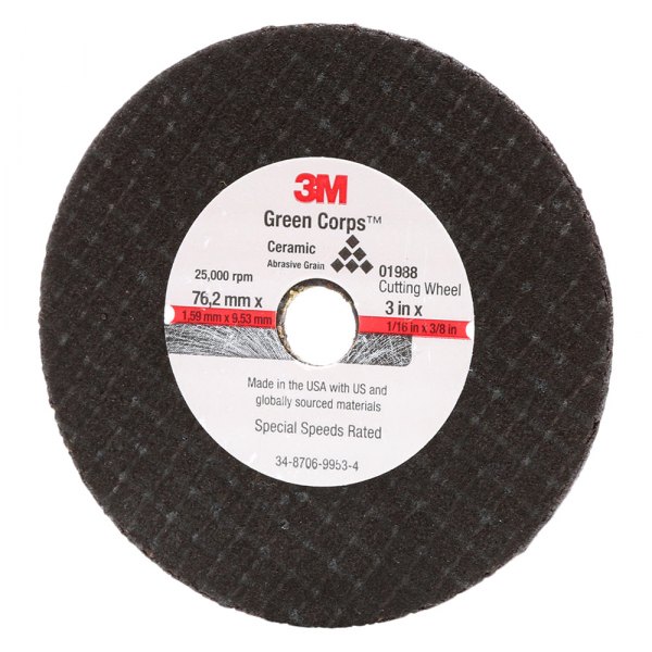3M® 1988 3" x 1/16" x 3/8" Aluminum Oxide Type 41 General Purpose Cut