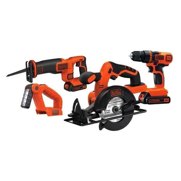 Black & Decker® BD4KITCDCRL 20 V Cordless 2.5 Ah Liion 4Tool Combo