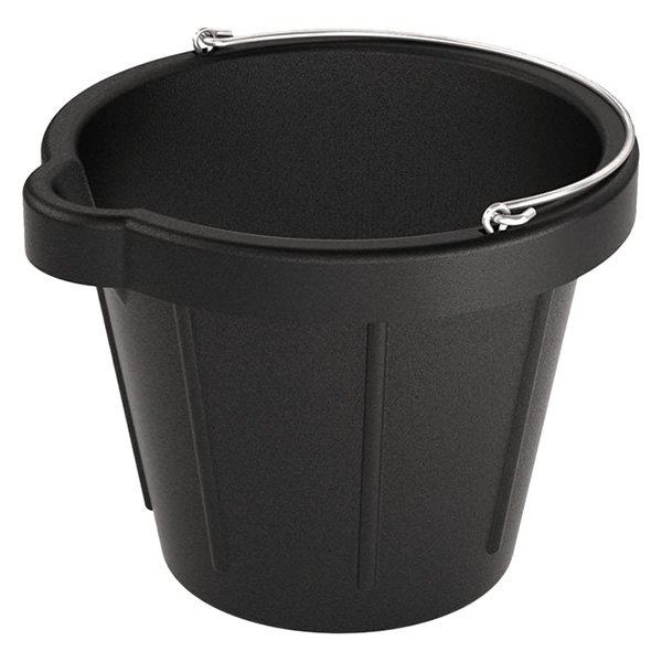 Bon Pro Plus® 84906 18 qt Black Heavy Duty Rubber Pail with Pouring