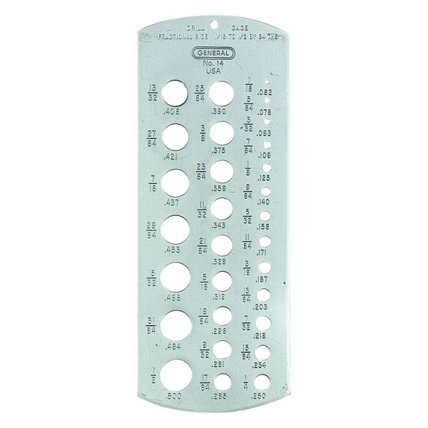 General Tools® 14 1/16 to 1/2" SAE Stainless Steel Fractional Drill