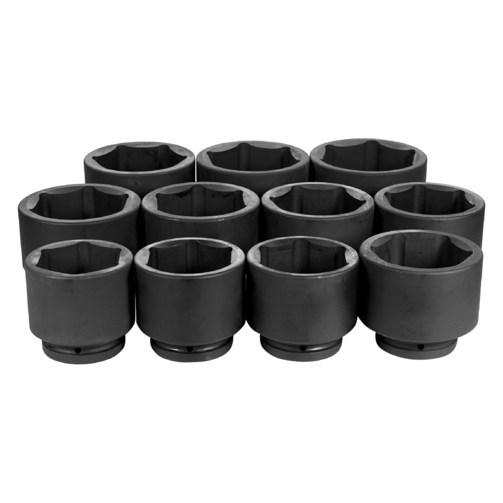 Grey Pneumatic® 9011 1" Drive SAE 6Point Standard Impact Socket Set