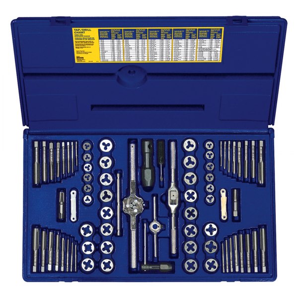 IRWIN® 26376 Hanson™ 76Piece Machine Screw, SAE, Metric HCS Tap/Die