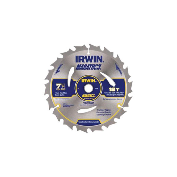IRWIN® 14028 Marathon™ 71/4" 18T Carbide ATB Circular Saw Blade