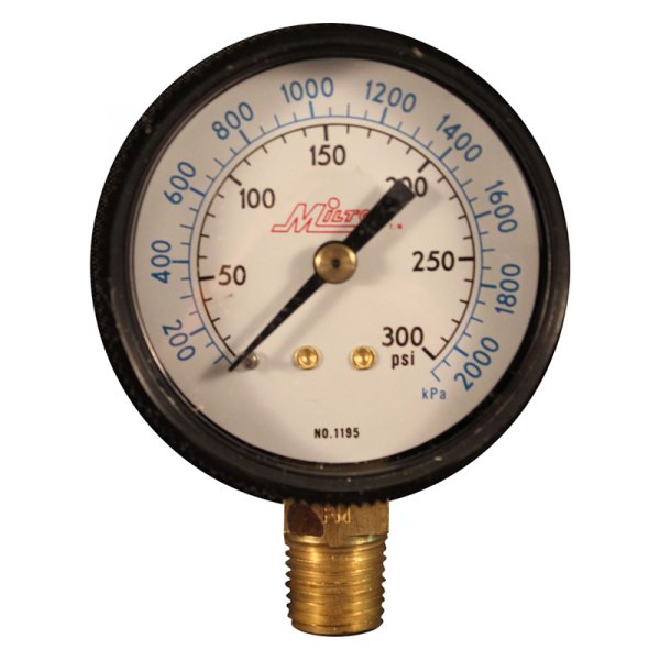 Milton® 1195 0300 psi 1/4" High Pressure Bottom Mount Gauge