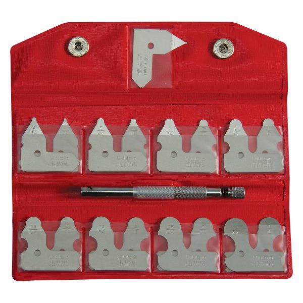 Mitutoyo® 186903 186 Series™ 1/64 to 17/64" SAE Stainless Steel Radius Gauge Set