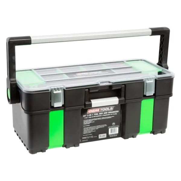 OEM Tools® 22182 Heavy Duty Plastic Portable Tool Box with Organizer