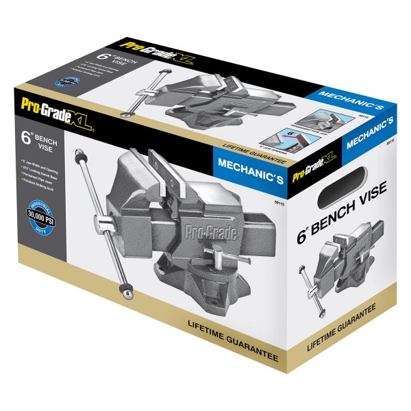 ProGrade® 59115 6" Flat/VGroove and Pipe Jaws Swivel Base Vise
