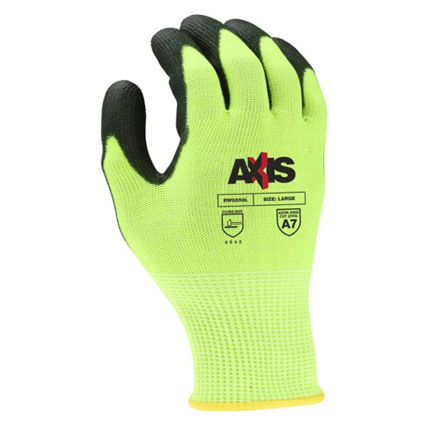 Radians® RWG558M AXIS™ Medium 13 Gauge Level A7 PU Coated HiViz Lime
