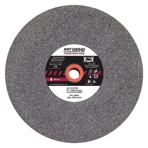 SAIT® 28008 6" Bench Grinding Wheel (1" Thickness, 1" Arbor, Aluminum Oxide, A80X Grit