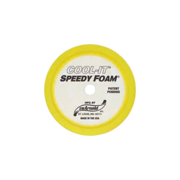 SM Arnold® 44468 CoolIt™ 8" 50 PPI Foam Yellow Recessed Buffing Pad