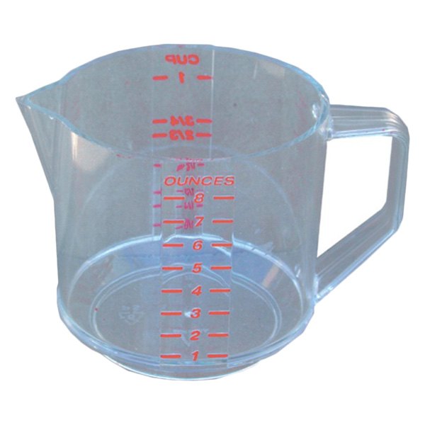 Supercool® M782 8 oz. Transulent Plastic Oil Graduated Measuring Cup