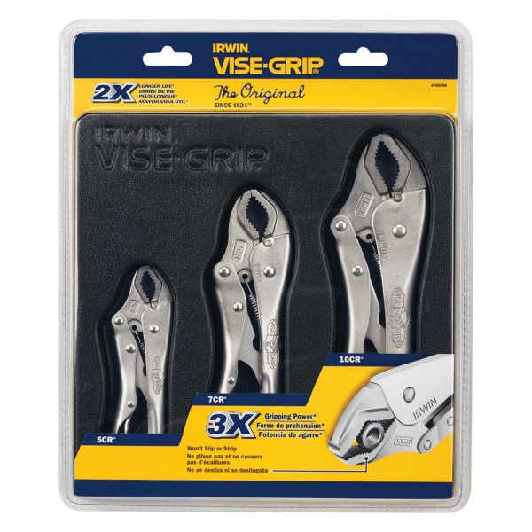IRWIN® 4935580 ViseGrip™ The Original™ 3piece 5" to 10" Metal Handle VJaws Locking Pliers