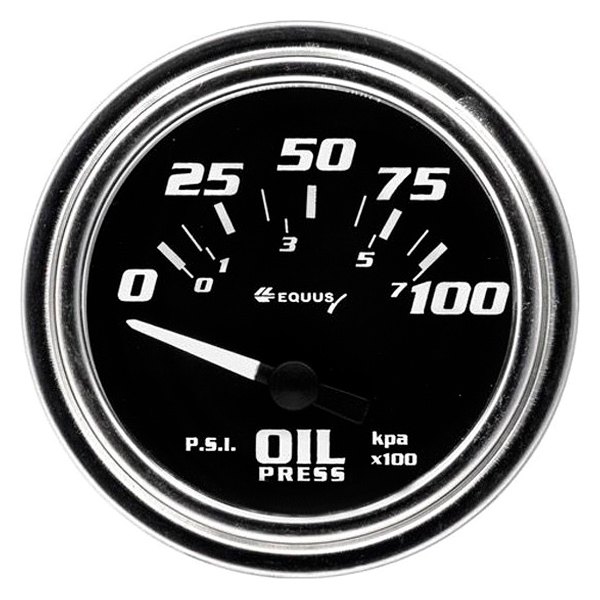 Equus® 7264 7000 Series 2" Electrical Oil Pressure Gauge, Chrome, 100