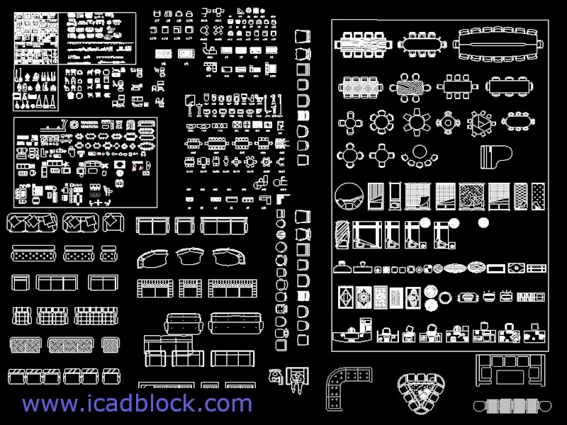 Furniture cad blocks collection in dwg autocad iCADBLOCK