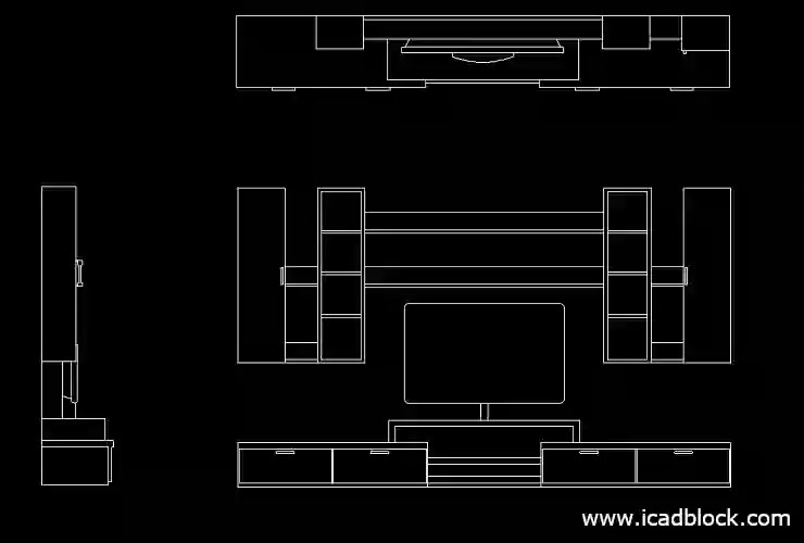 TV Stand DWG Block download for Autocad iCADBLOCK