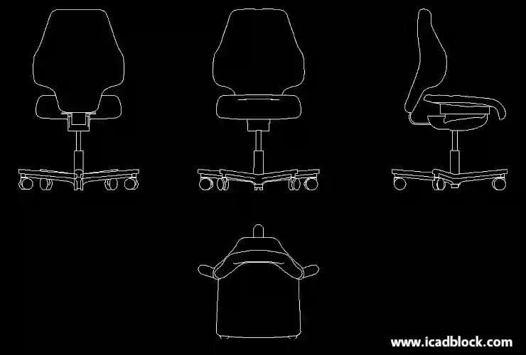 Office Chair CAD Block in Autocad , full pack iCADBLOCK