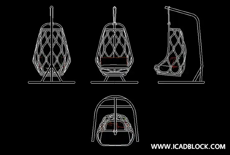 Swing Chair CAD Block collection , Autocad dwg iCADBLOCK