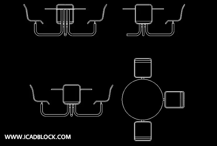 bloque cad de mesa de picnic al aire libre iCADBLOCK
